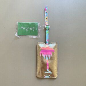 New Lilly Pulitzer Luggage Tag Catch The Wave Palm Tree NWT